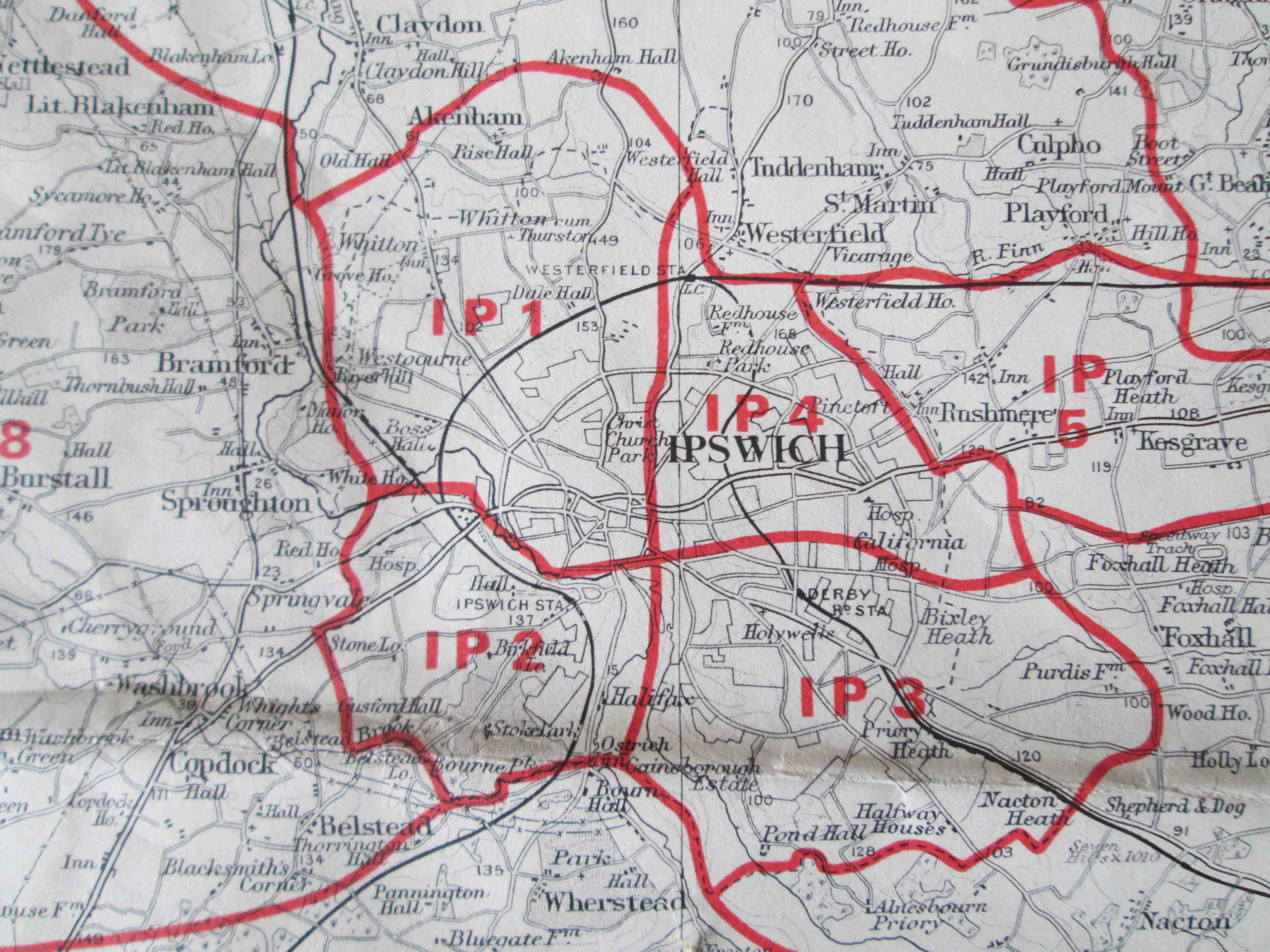 Ipswich postcodes IP1 to IP4