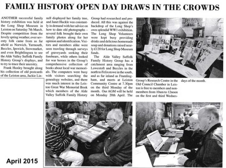 2015 Open Day article